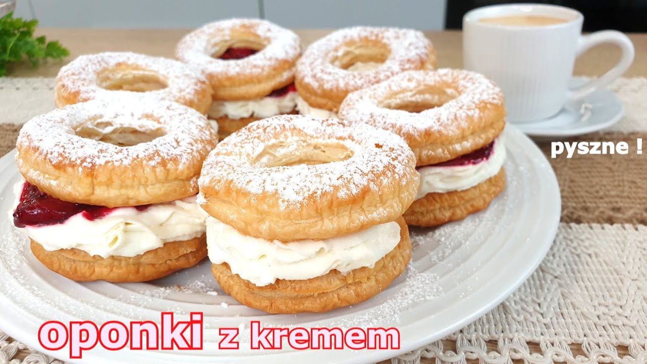 Niesamowicie pyszne OPONKI z ciasta francuskiego w 15 minut 👌 proste i ekspresowe kremówki 👍