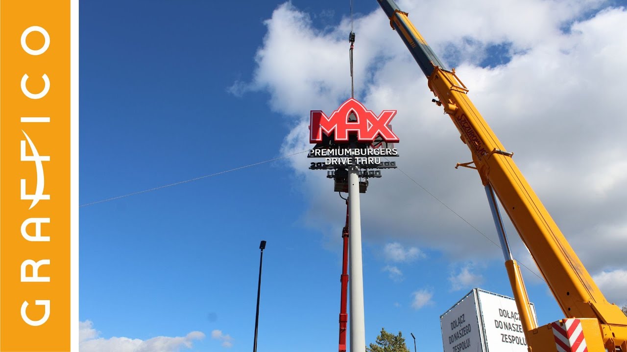 GRAFFICO I  Montaż oznakowania  dla Max Premium Burgers w Płocku