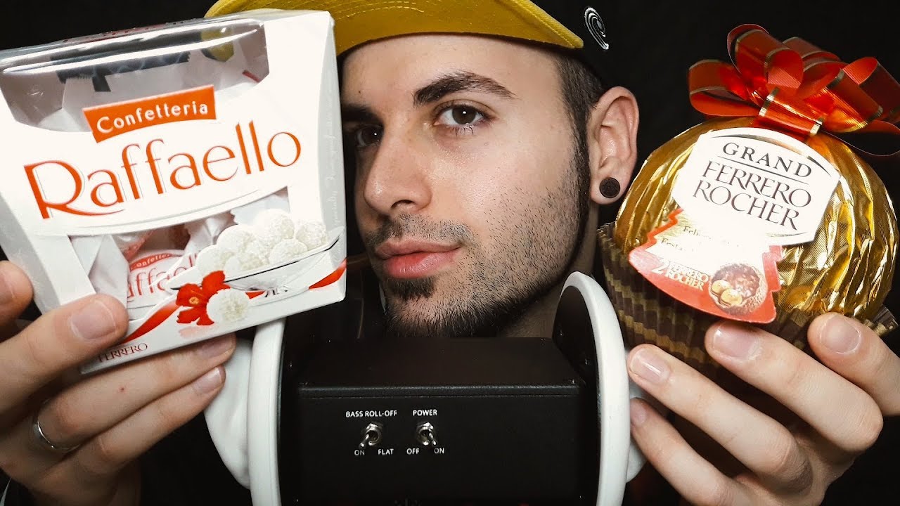 ASMR GRAND FERRERO ROCHER CHOCOLATE + RAFFAELLO *Mukbang (CRUNCHY EATING SOUNDS / BINAURAL)
