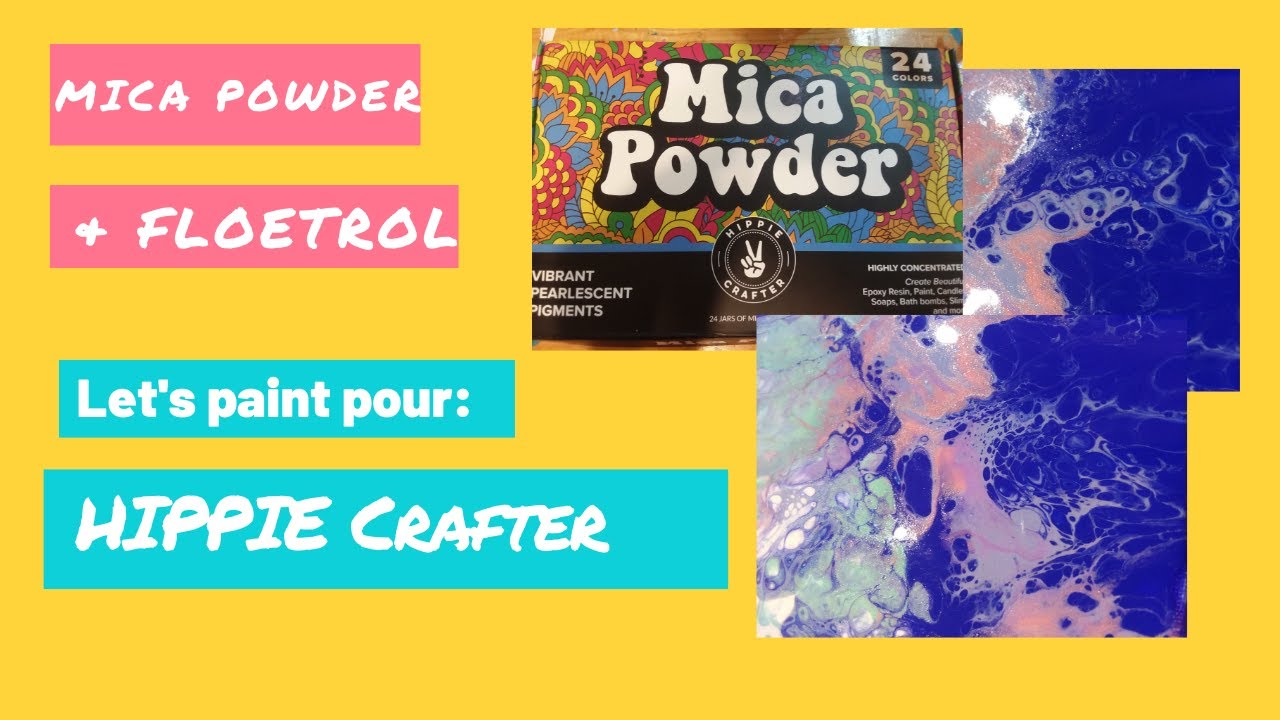 Hippie Crafter Mica Powder Paint Pour | World's Smallest Leaf Blower Split Color Negative Space Pour