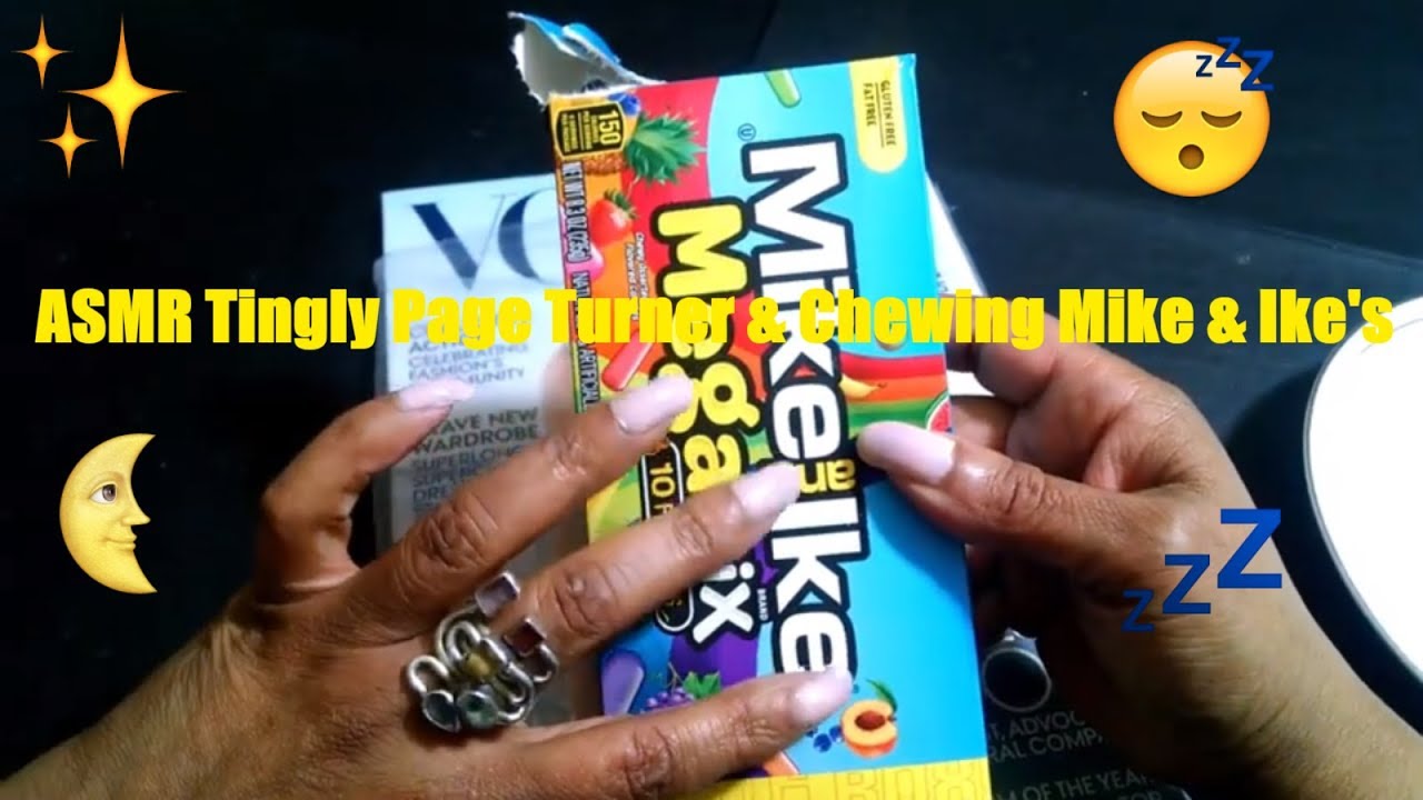 [ASMR] Tingly Page Turner For Sleep & Relaxation whispering candy chewing hand movements