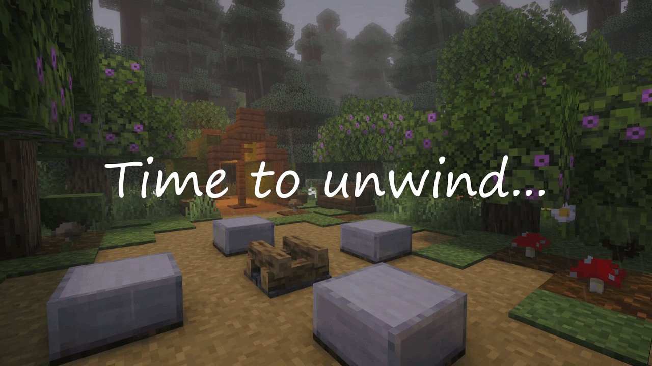 Relaxing Minecraft Ambience, C418 Music 🌧️ Rainy Campsite | Chill, Sleep, Study
