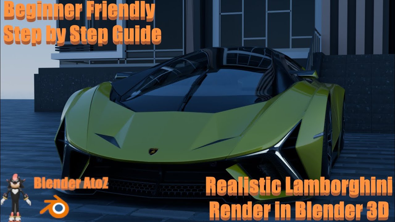 Realistic Lamborghini Render in Blender 3D | Beginner Friendly | Step By Step Guide