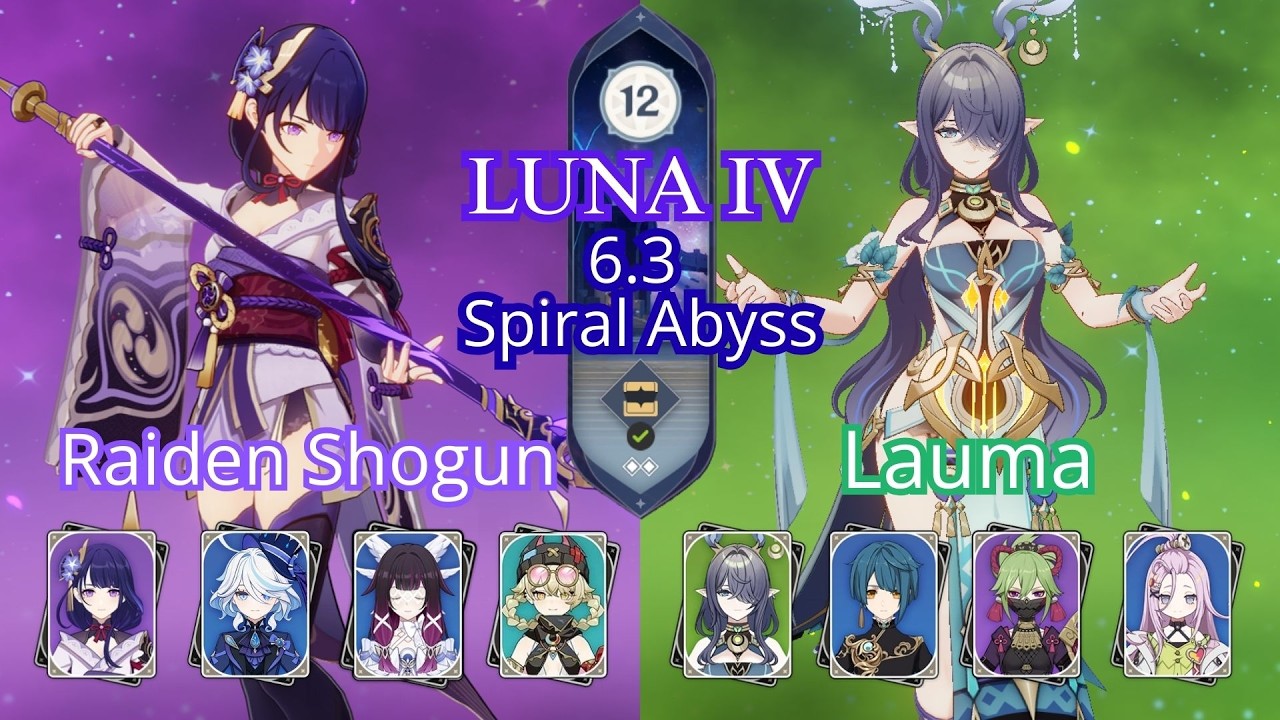 Raiden & Lauma Lunar Team - Genshin Impact Luna IV 6.3 Spiral Abbys