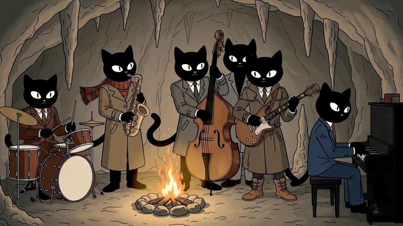 Black Cats Cozy Jazz 🎷 Warm Jazz Music for Focus, Relaxation & Stress Relief