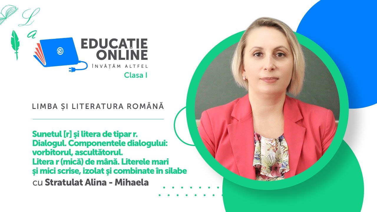 Limba și literatura română, clasa I, Sunetul [r] şi litera de tipar r. Dialogul. Componentele...