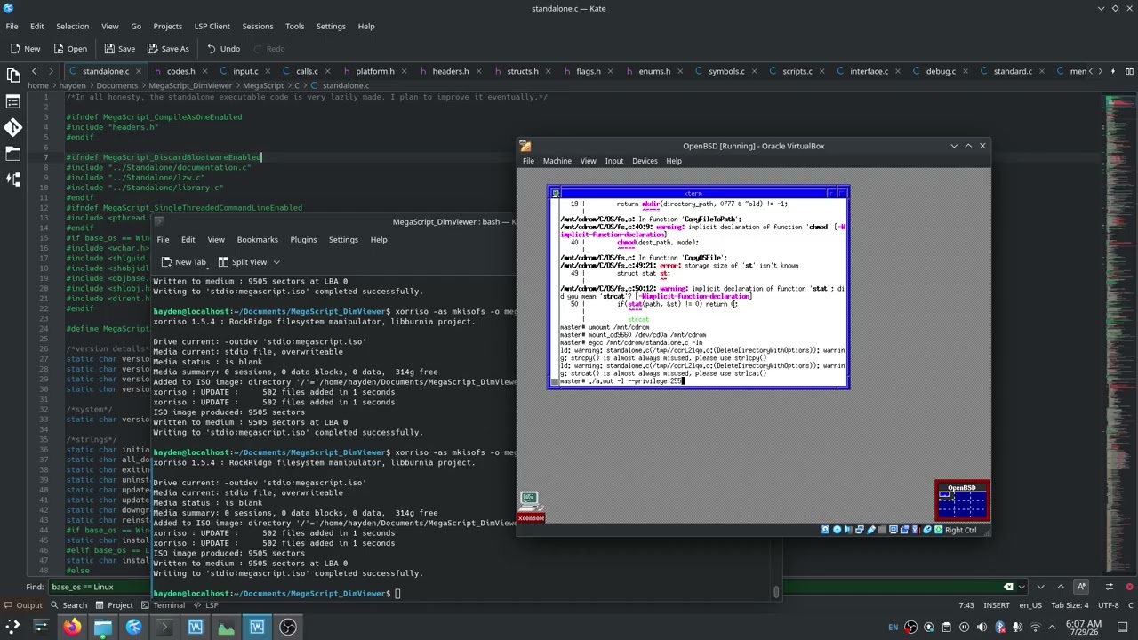 MegaScript on OpenBSD