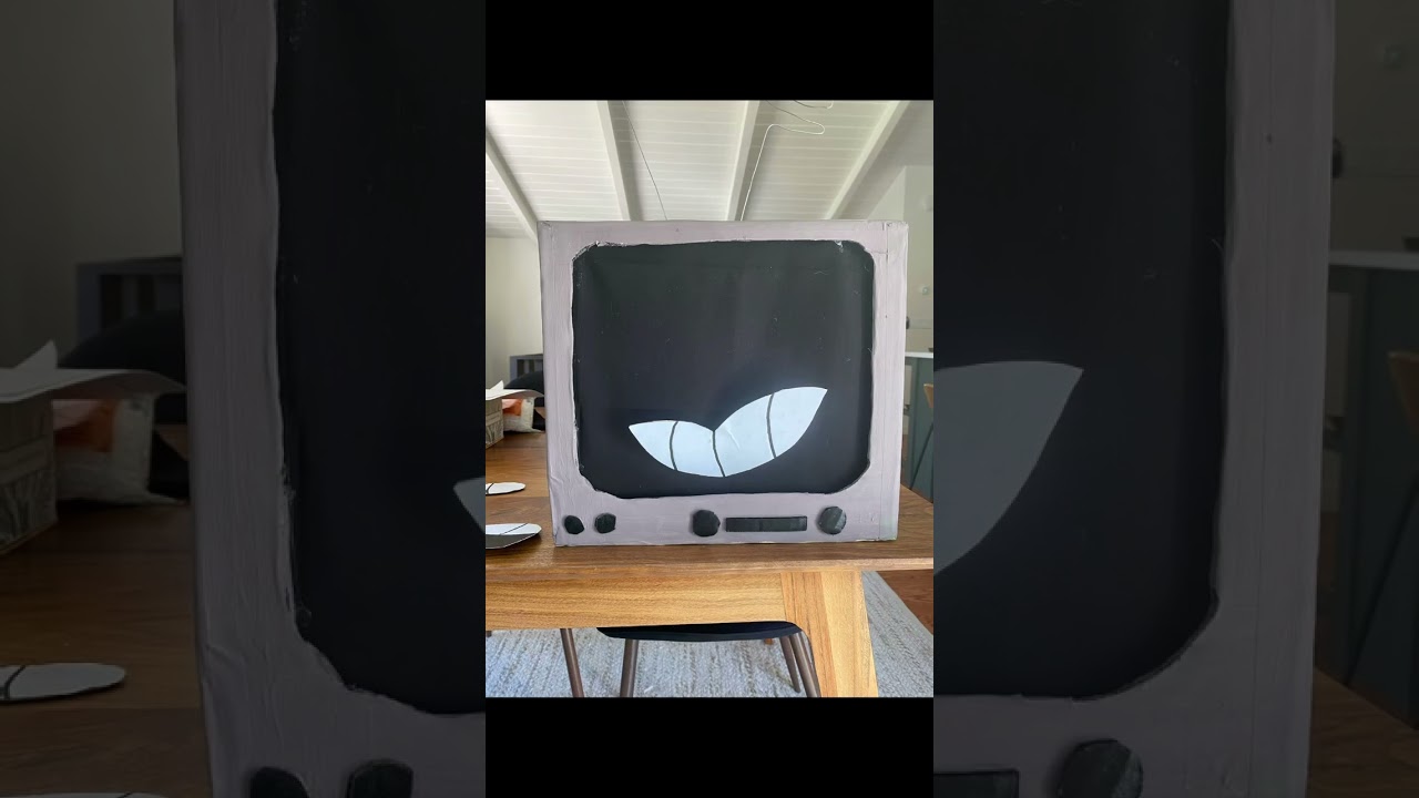 Finishing my tv head cosplay - #art #tvhead #cosplay #cosplayer #crafts #weirdcore