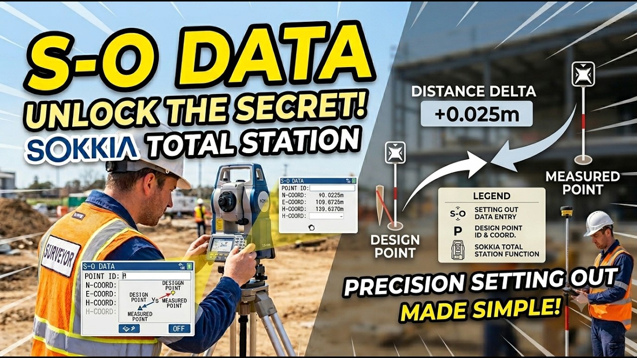 S-O data in sokkia total station. Points marking with the help of Northing and Easting.