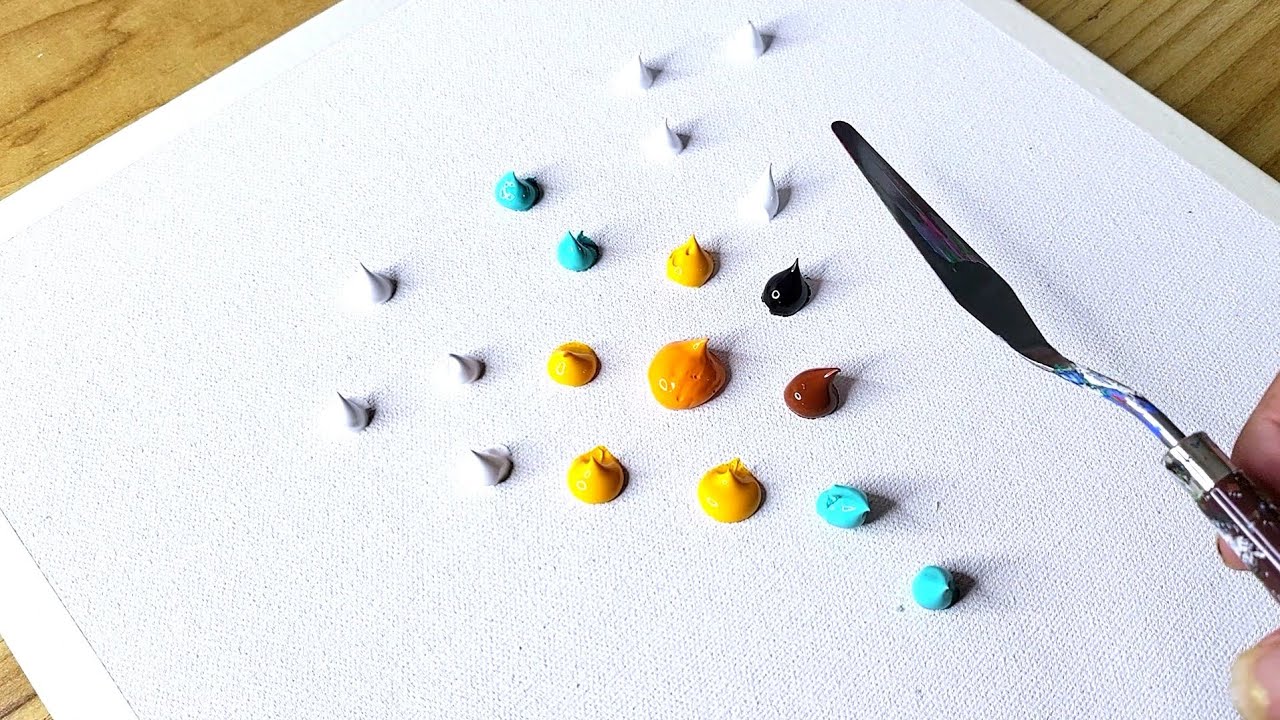 Acrylic Abstract Painting Demo / Palette Knife / Painting Techniques / Easy & Satisfying