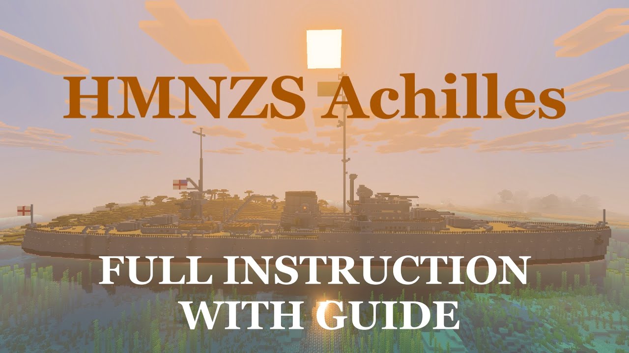 HMNZS Achilles FULL INSTRUCTION WITH GUIDE #minecraft #minecraftbuilding #minecrafttutorial