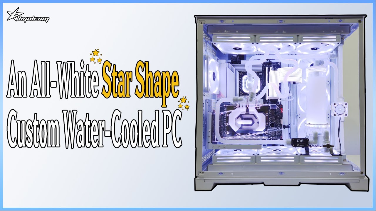 PC Build | An All-White Star Shape Custom Water-Cooled PC(14900K + RTX 4090)