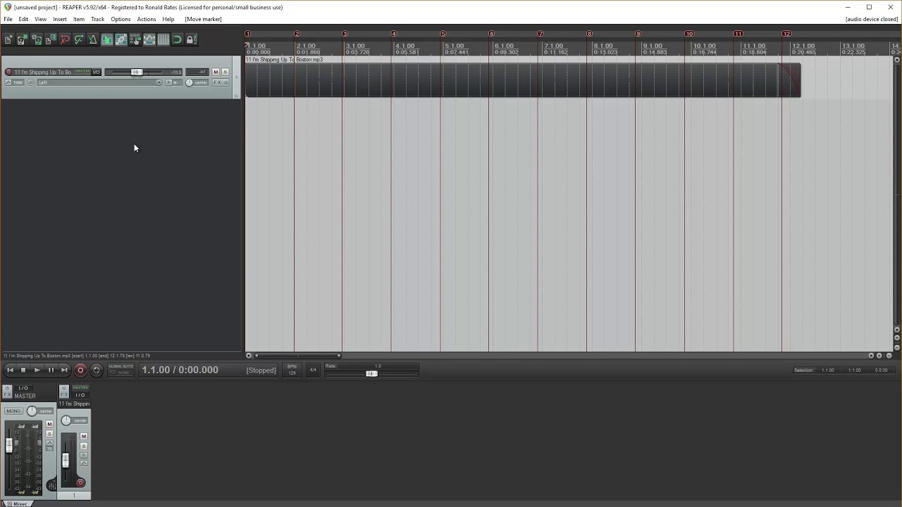 Reaper Tempo Mapping To Imported Audio