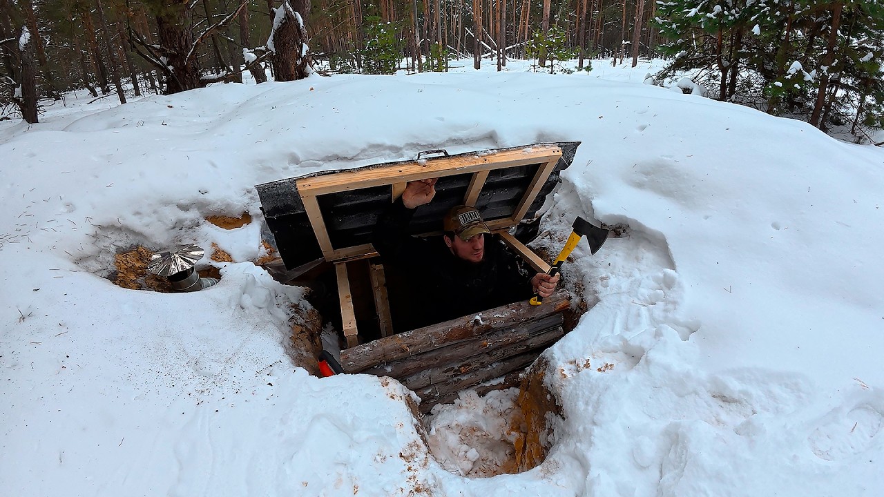 Solo survival in my secret underground shelter in the forest of the Chernobyl Exclusion Zone