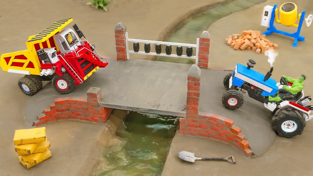 diy mini concrete bridge and metal railing construction science project@zoncreator