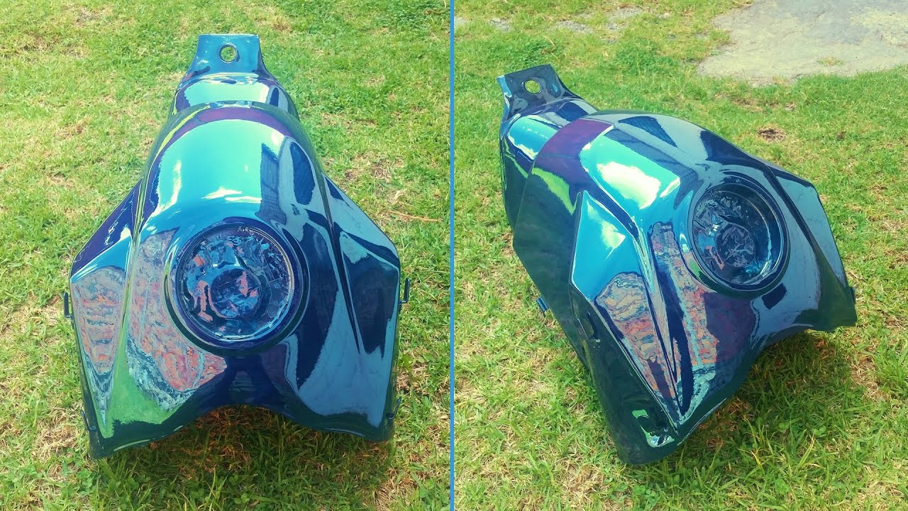 Tanque de Gasolina en Cromo Azul