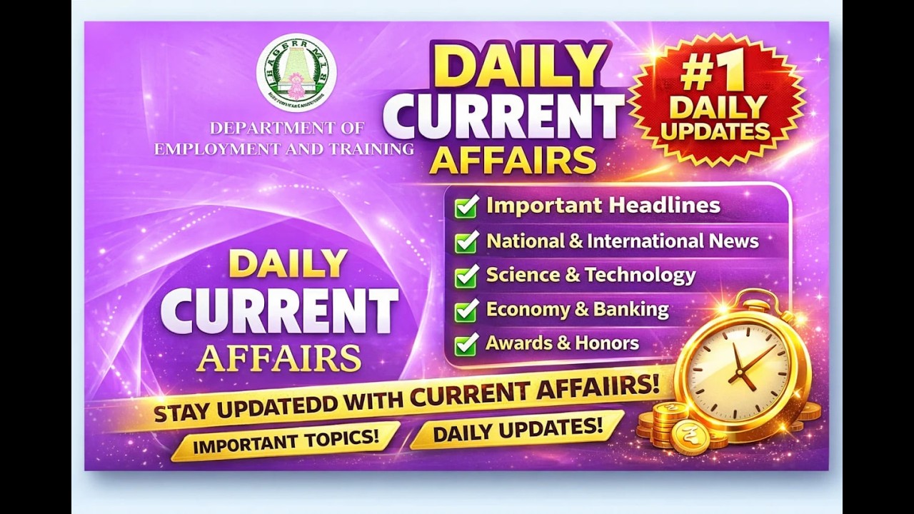 Current Affairs MCQs Live 🔴 | Daily Practice for TNPSC & Competitive Exams
