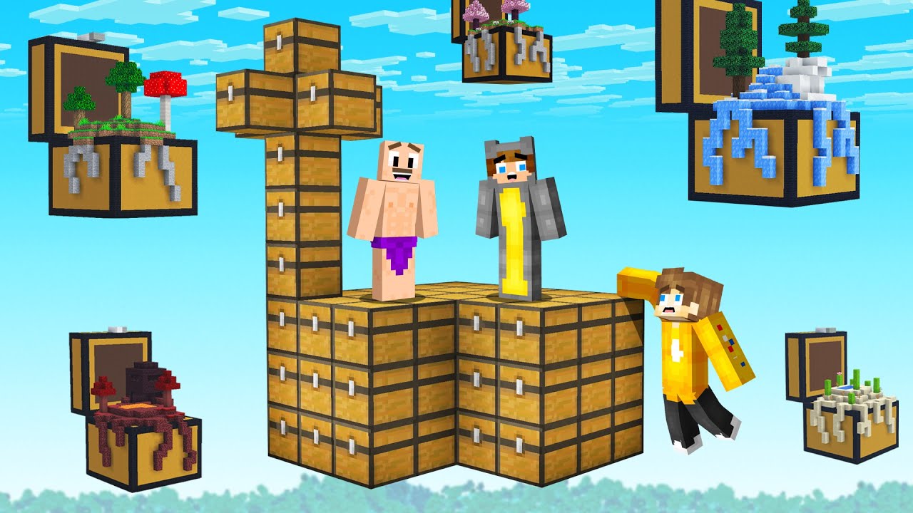 Minecraft Sky Block but the World is Chests!