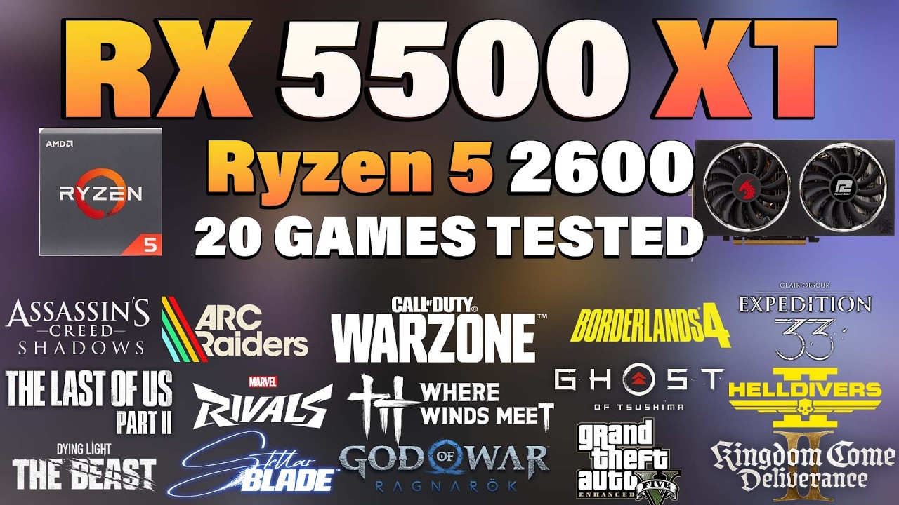 RX 5500 XT + Ryzen 5 2600 | Tested 20 Games in 2026 | RX 5500 XT Gaming Test