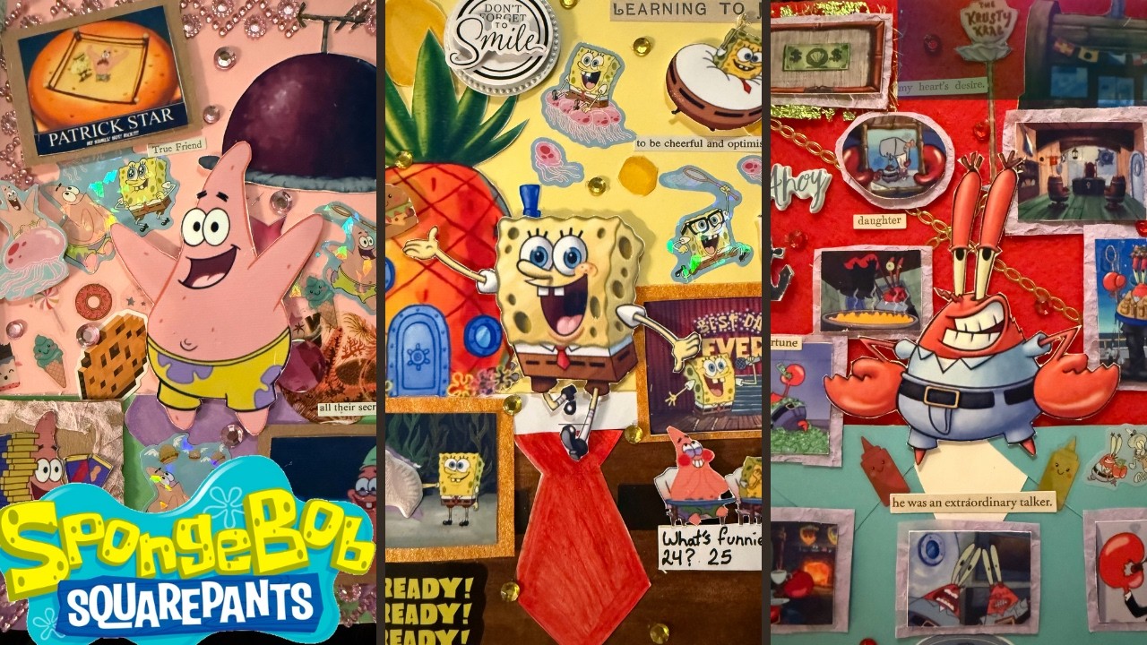 ASMR - SpongeBob Squarepants Journaling Compilation Part 1 | Relaxing and Journal with me