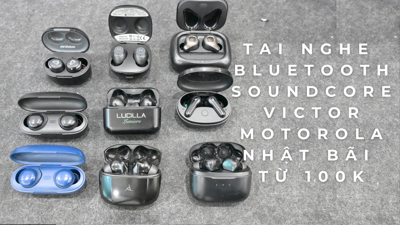 Tai nghe bluetooth không dây nhật bãi soundcore victor motorola nghe nhạc hay pin lâu
