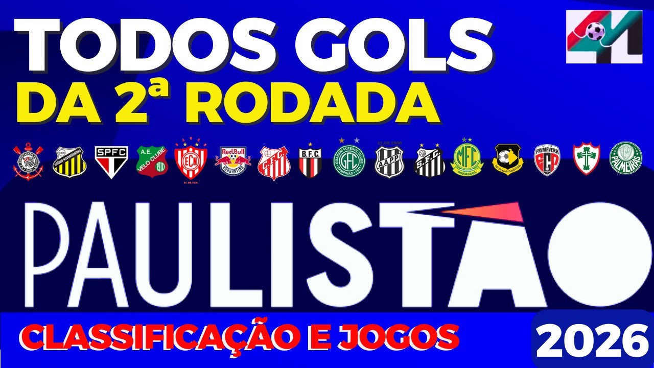 TODOS OS GOLS RODADA 2 DO PAULISTÃO 2026. CLASSIFICAÇÃO E PRÓXIMOS JOGOS.