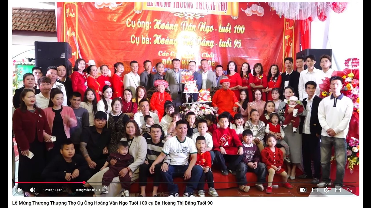 Lễ Mừng Thượng Thượng Thọ Cụ Ông Hoàng Văn Ngo Tuổi 100 cụ Bà Hoàng Thị Bằng Tuổi 90