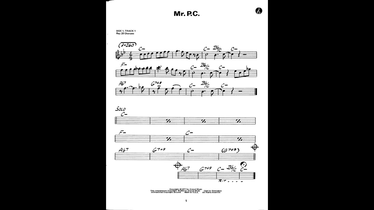 Mr PC - Coltrane (Play Along)