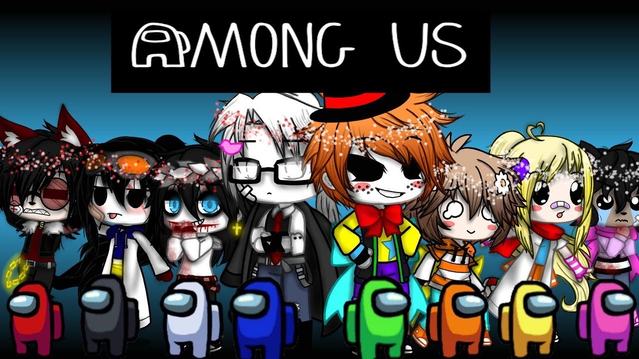 Crepypasta y Happypastas // jugando a among us // Gacha club 🌸
