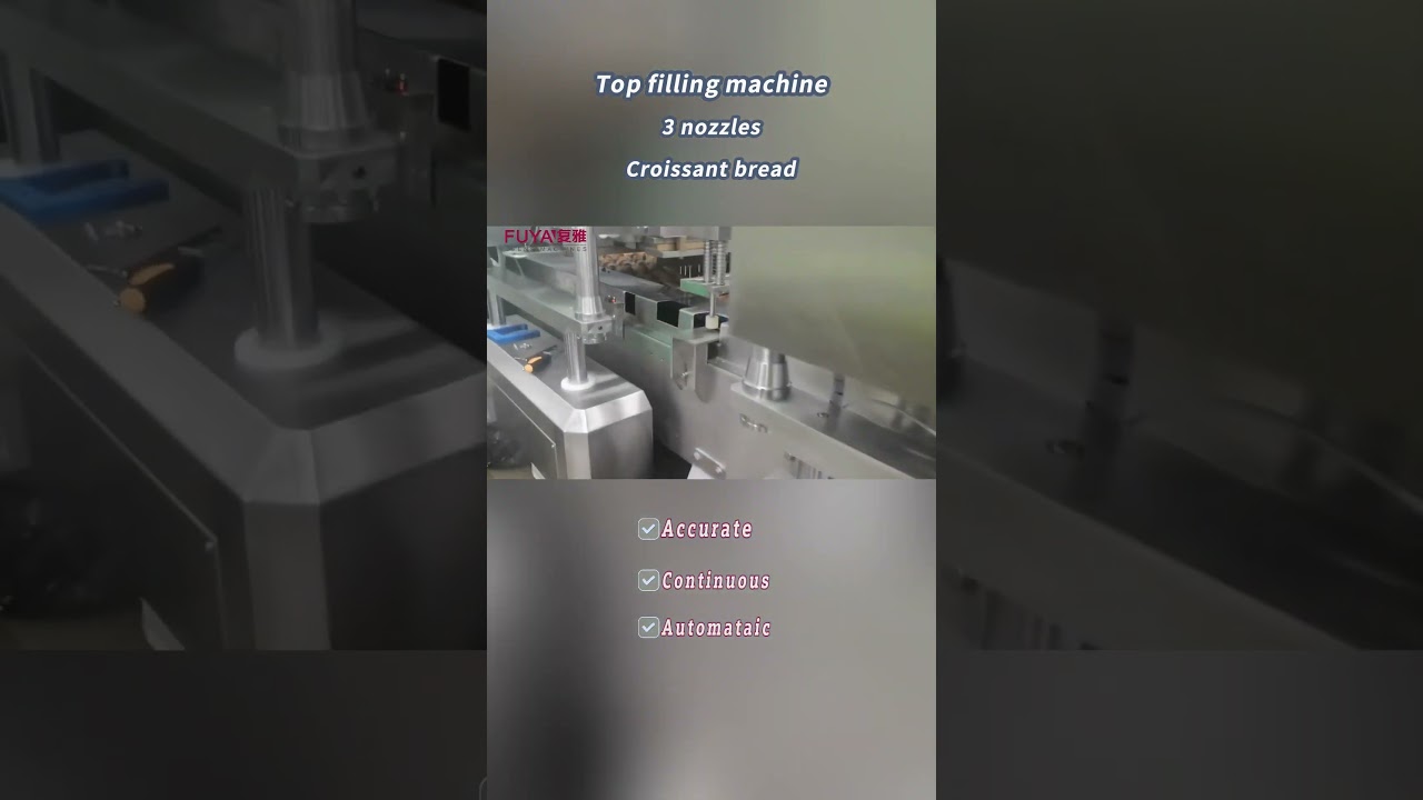 Top filling machine for croissant