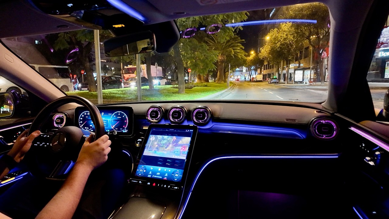 New Mercedes C Class 2024! ASMR Drive Night POV (NIGHT Drive) C 200d