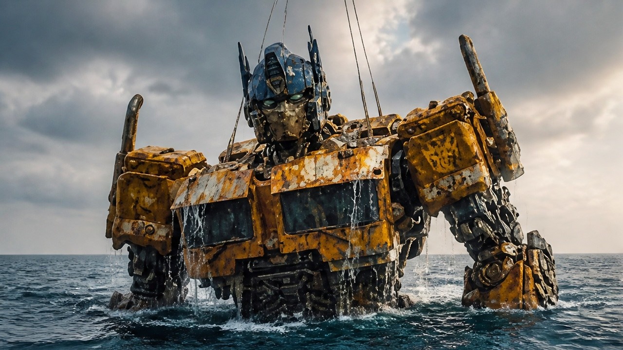 We Found & Restored a GIANT Optimus Prime Robot | Deep Sea Discovery to Full Power #shorts #viral