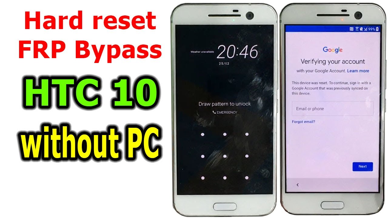 How to Hard reset/FRP Bypass Google Account Lock HTC 10 Android 7.0 without PC
