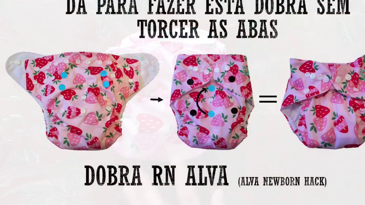 Fraldas ecológicas para iniciantes: Alva TU e dica de dobra RN