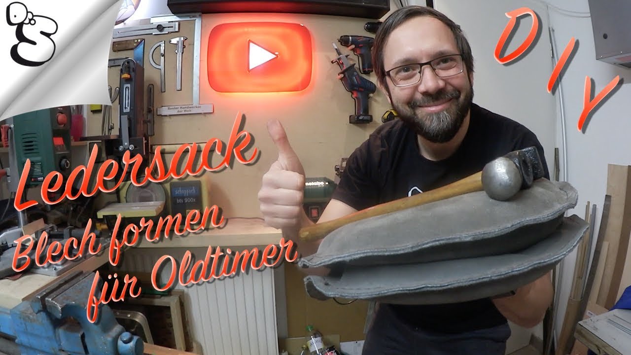 Ledersack zum Blech dengeln selber nähen, Oldtimer Restauration W201