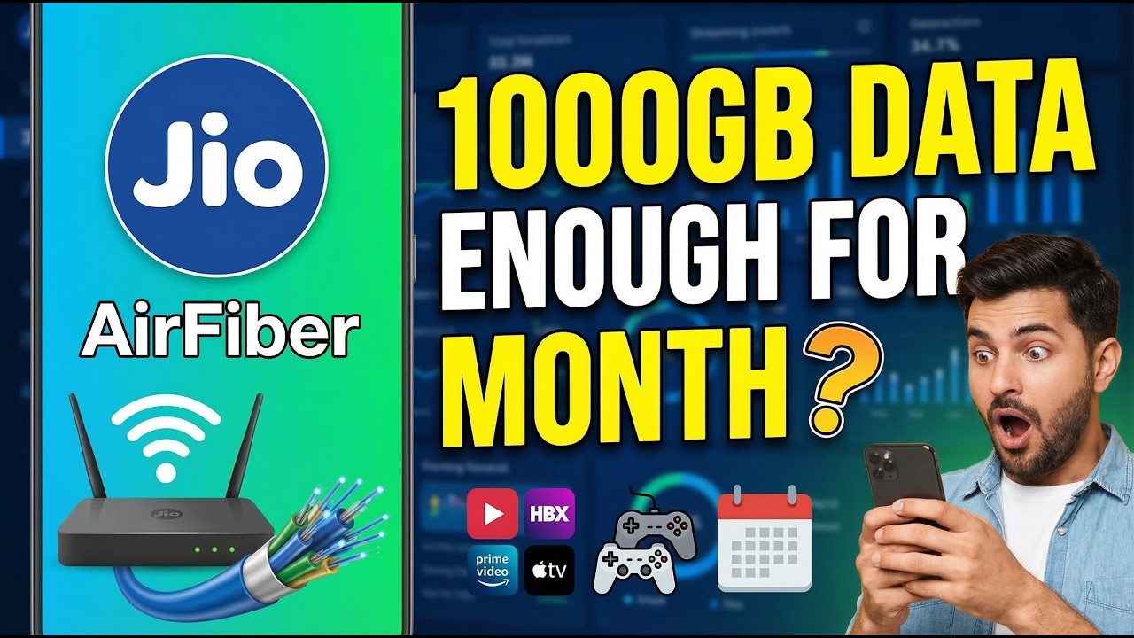 Jio Airfiber 1000GB Data Enough ??? | After & Before | Full Review #jio #jioairfiber #internet