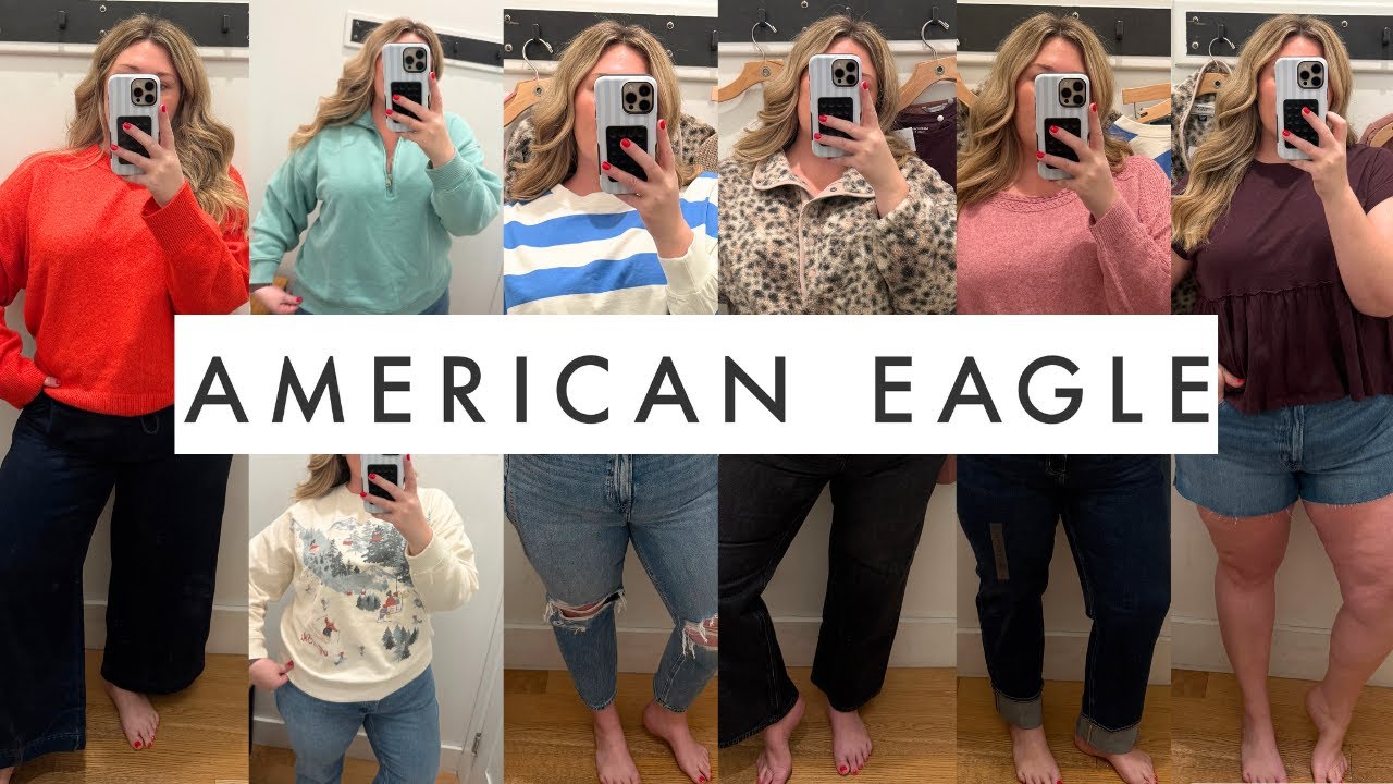 8 PAIRS OF AMERICAN EAGLE DENIM ON A PLUS SIZE 16/18