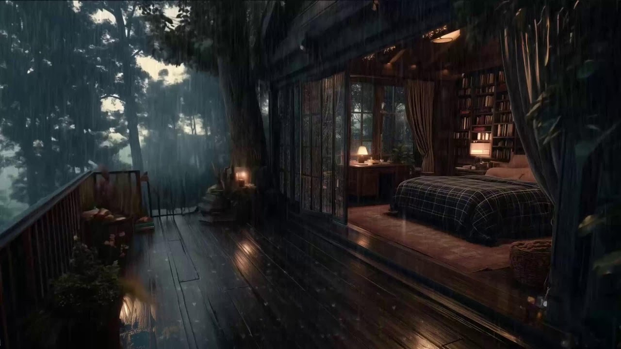 Forest Rain Soft Jazz 🎷 Relaxing Night Ambience Series #1