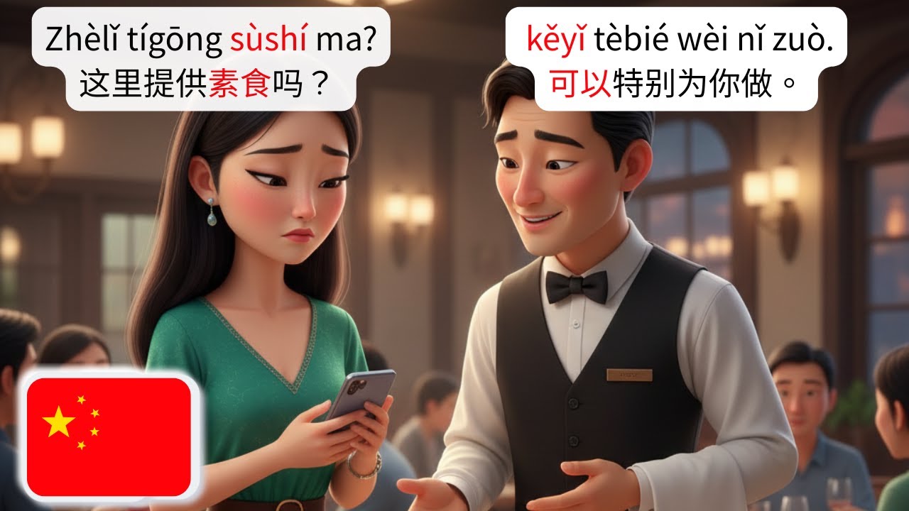 🇨🇳 Изучайте китайский за 3 минуты｜Реальные повседневные диалоги：Решение проблем ②｜HSK 1–2