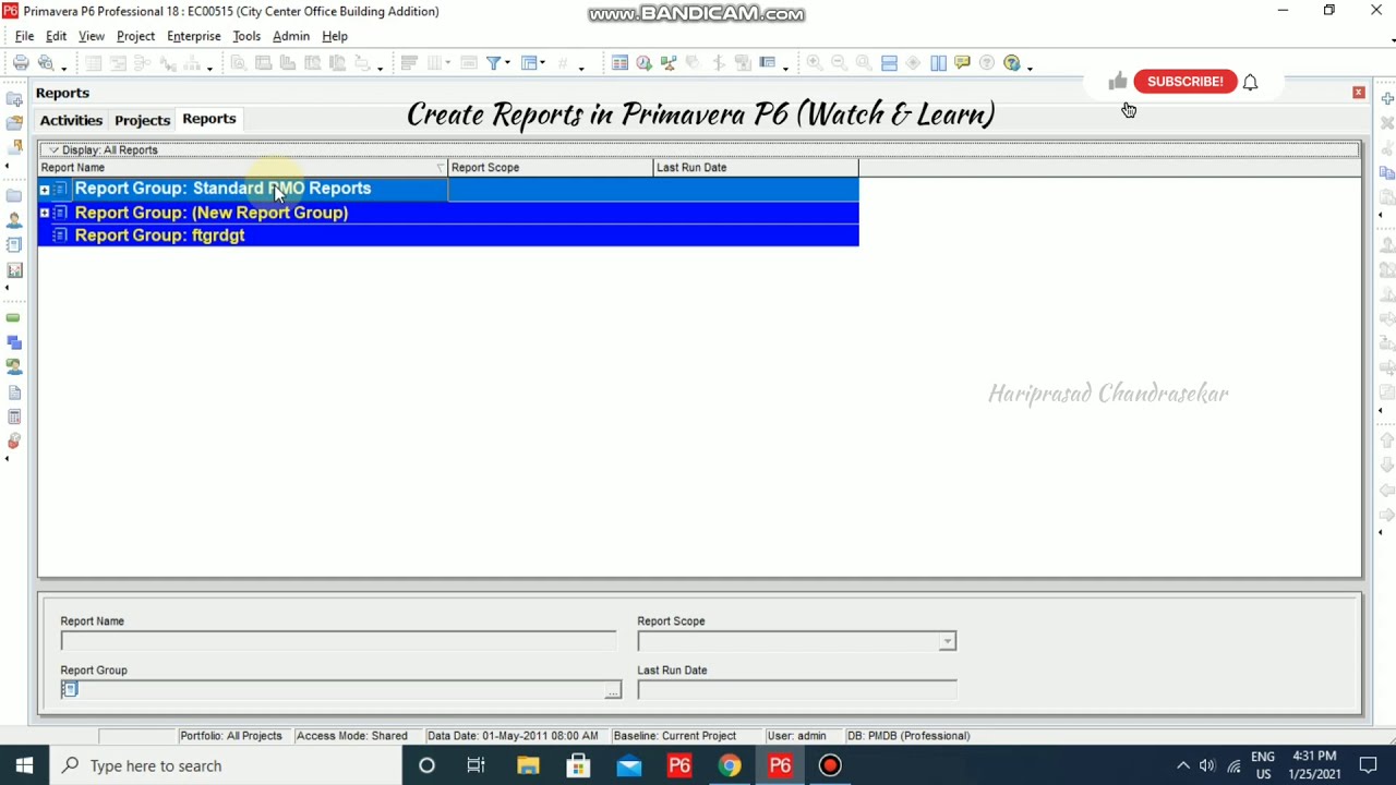 Create Reports in Primavera P6 (Watch & Learn)