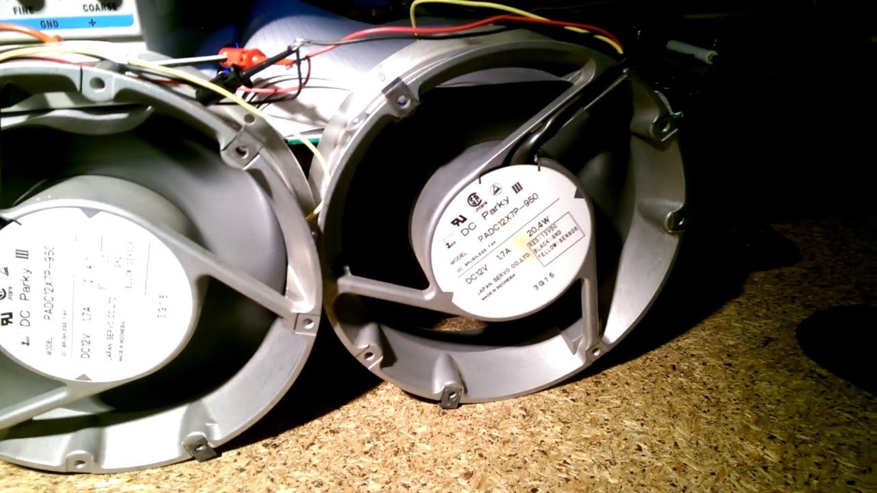 Server BLDC used fans 150 mm 12V DC test