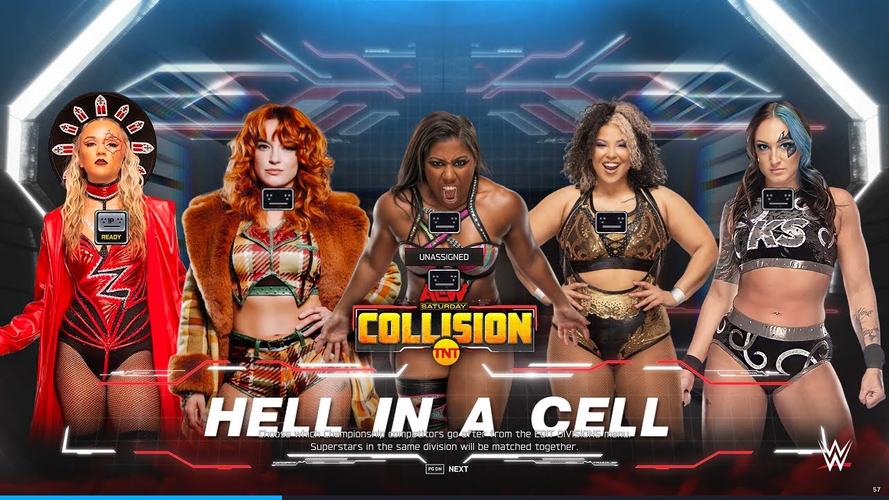 AEW COLLISON MAIN EVENT 5 WOMEN HELL IN A CELL