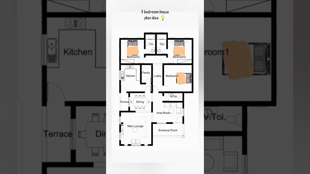 3 bedroom house plan idea