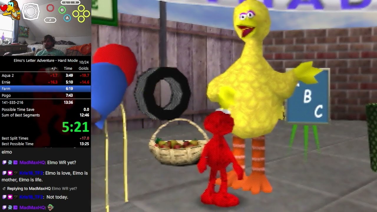 Elmo's Letter Adventure на N64: спидран на уровне сложности Hard за 13:31