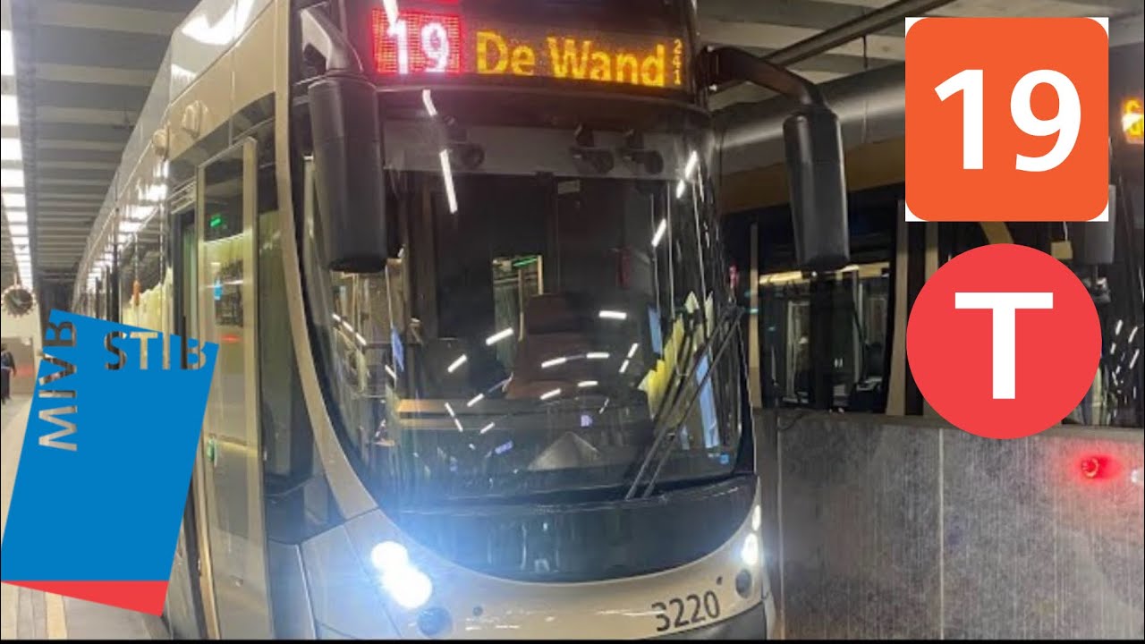 Stib : Tram ( Trajet complet de la ligne 19 TNG ) entre  (Simonis et de wand) ( 3220 )