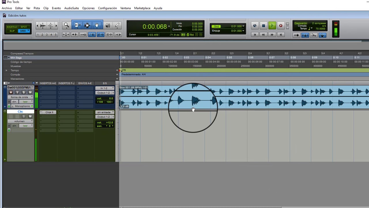 como cambiar tempo a un audio en pro tools 12
