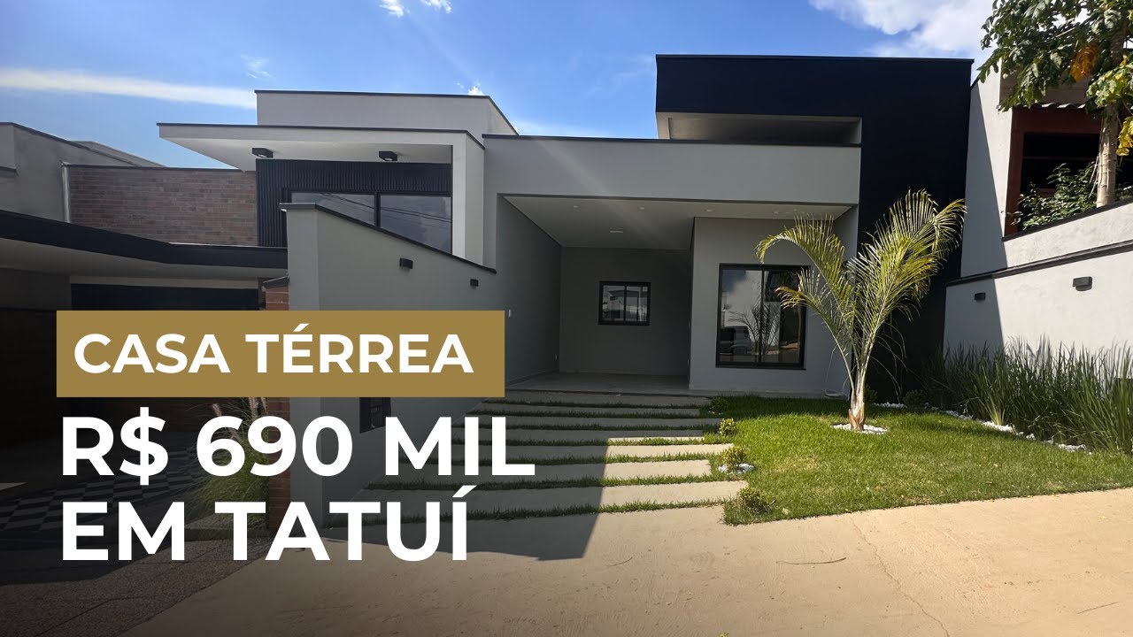 Casa à Venda em Tatuí/SP  R$690.000,00  | 3 Dormitórios no 📍 Reserva dos Ypês II