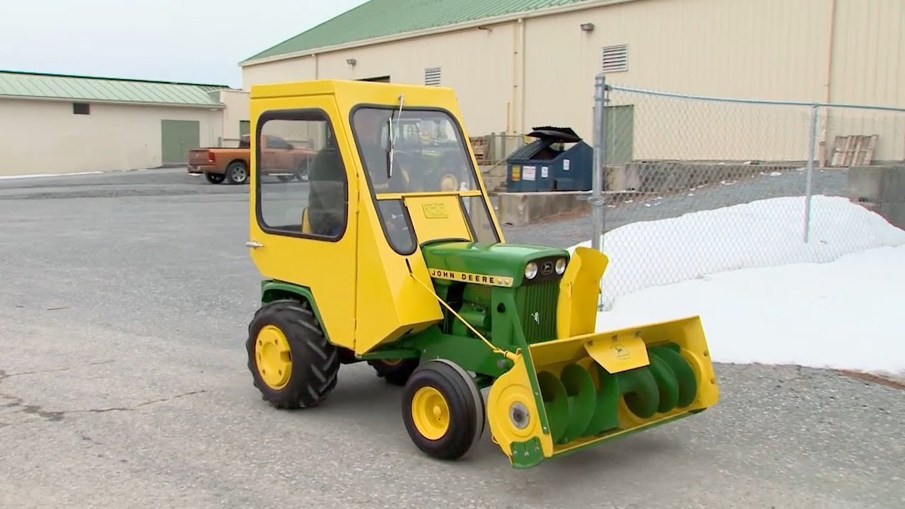 Ready For HEAVY SNOW! 1968 John Deere 140 Tractor With Cab And Front Mounted Snow Blower