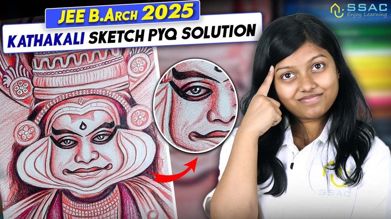 JEE B.Arch Previous Year Drawing Question Solution | Year 2025 | Kathakali Sketch