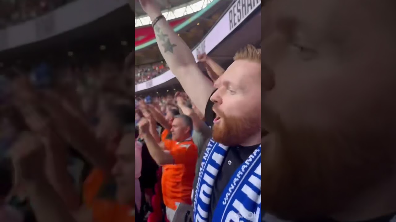 Oldham Athletic win promotion fans go mental!
